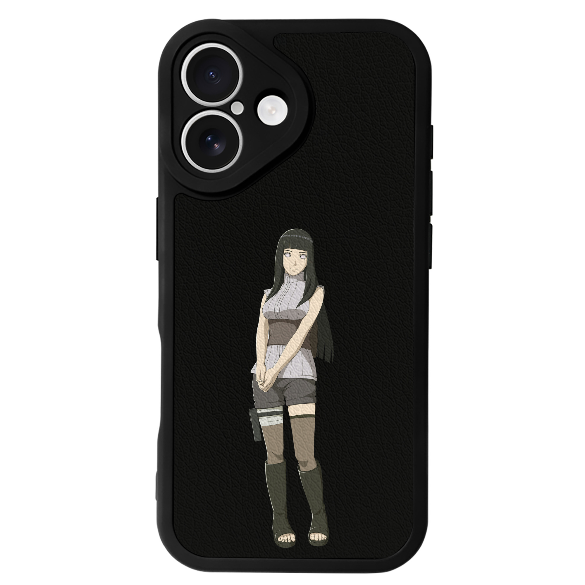 （画像用） NARUTO -ナルト- 日向ヒナタ Hyūga Hinata 【iPhone 16シリーズ対応】シリコンスマホケース（レザー調） 材質：シリコン